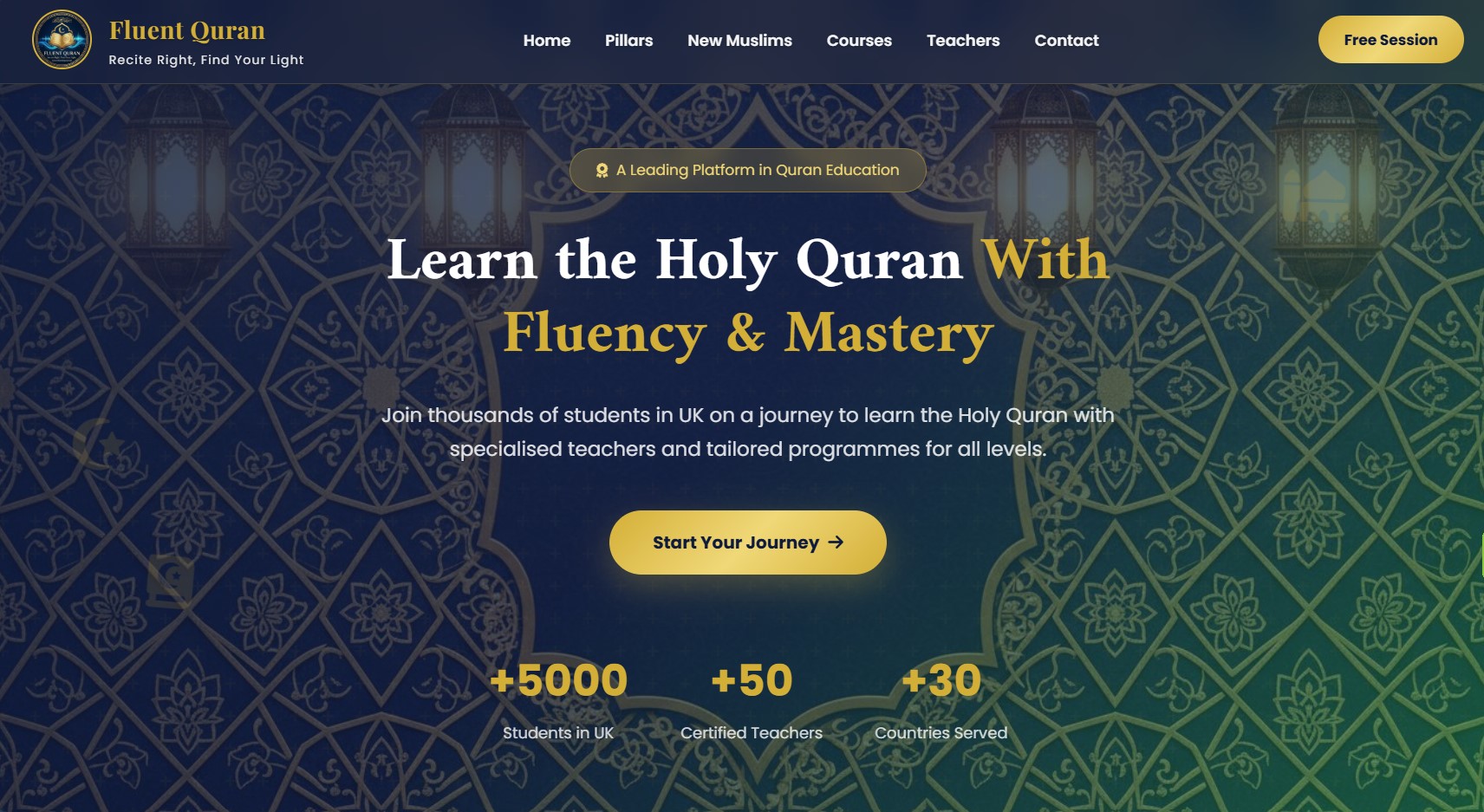 Fluent Quran UK website preview